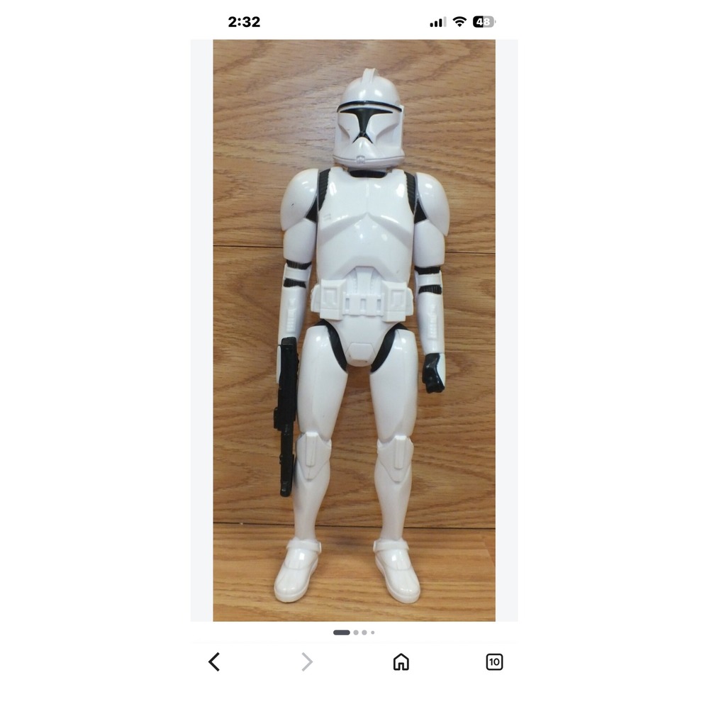 2012 Star Wars Clone Trooper 11.5 Inch Action Figure White Armor with Blaster